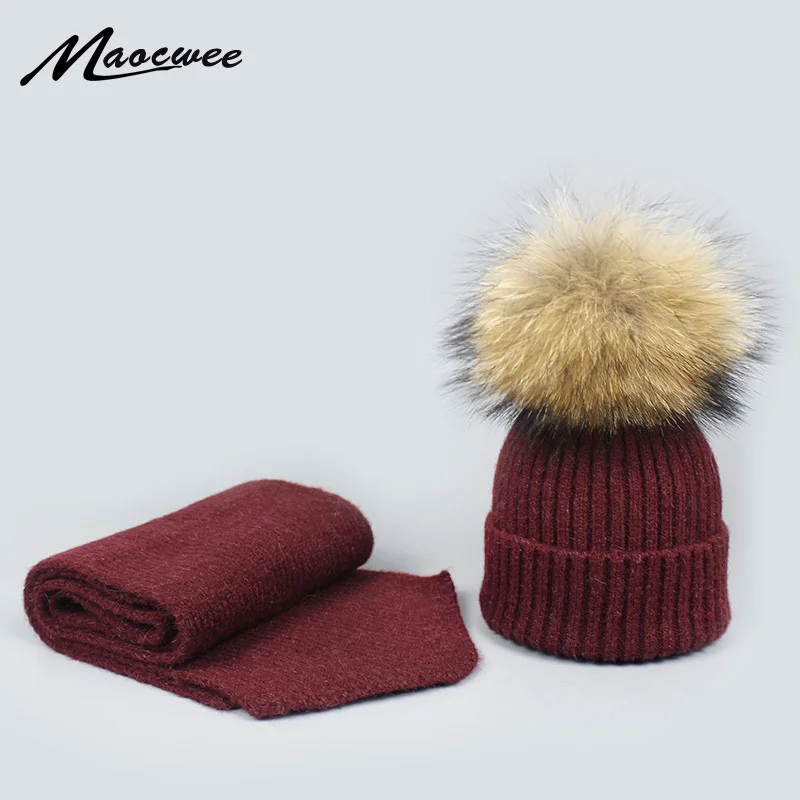 Winter Knitted Real Fur Hat Women Thicken Beanies with Real Raccoon Fur Pompoms Warm Girl Caps snapback pompom beanie Hats Scarf
Winter Knitted Real Fur Hat Women Thicken Beanies with Real Raccoon Fur Pompoms Warm Girl Caps snapback pompom beanie Hats Scarf