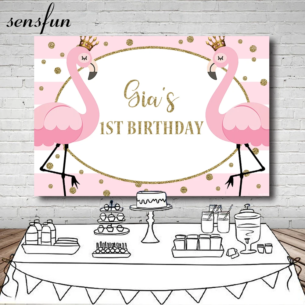 Sensfun Crown Flamingo Backdrop Pink White Striped Gold Glitter Girl Happy 1st Birthday Party Backgrounds Customized 7x5FT Vinyl
Sensfun Crown Flamingo Backdrop Pink White Striped Gold Glitter Girl Happy 1st Birthday Party Backgrounds Customized 7x5FT Vinyl