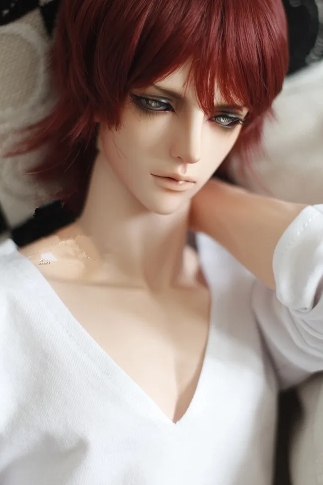 1/4 16-17cm BJD Wig high-temperature fashion white /rose short hair for bjd dollfie