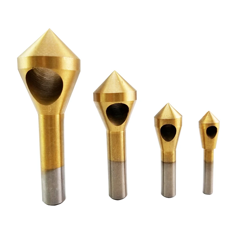 4 PCS Titanium Coated HSS Round Shank Chamfer Countersink Deburring Drill Bits Set Drill Hole Size from 2mm to 20mm
4 PCS Titanium Coated HSS Round Shank Chamfer Countersink Deburring Drill Bits Set Drill Hole Size from 2mm to 20mm