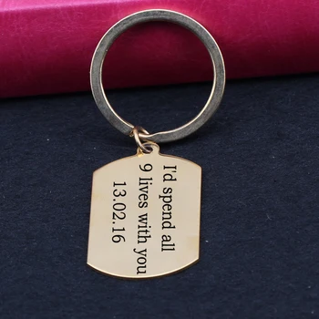 Stainless Steel Keychain Engraved I'd Spend All 9 Lives With You Personalized Custom Date Gift For Lovers Key Ring Holder
Stainless Steel Keychain Engraved I'd Spend All 9 Lives With You Personalized Custom Date Gift For Lovers Key Ring Holder