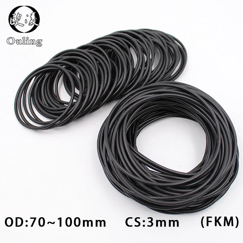 Fluorine rubber Ring Black FKM O-ring Seal OD70/72/75/80/85/90/95/100*3mm Thickness O Ring Seal Gaskets Oil Fuel Sealing Washer
Fluorine rubber Ring Black FKM O-ring Seal OD70/72/75/80/85/90/95/100*3mm Thickness O Ring Seal Gaskets Oil Fuel Sealing Washer