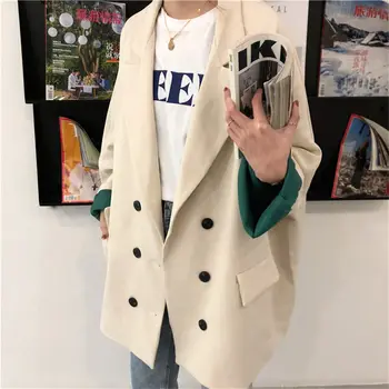 Spring Autumn Outerwear New Korean Loose Blazer Jacket Contrast Color Sleeves Long Suit Jacket Plus Size 3XL Casual Coat f1158
Spring Autumn Outerwear New Korean Loose Blazer Jacket Contrast Color Sleeves Long Suit Jacket Plus Size 3XL Casual Coat f1158