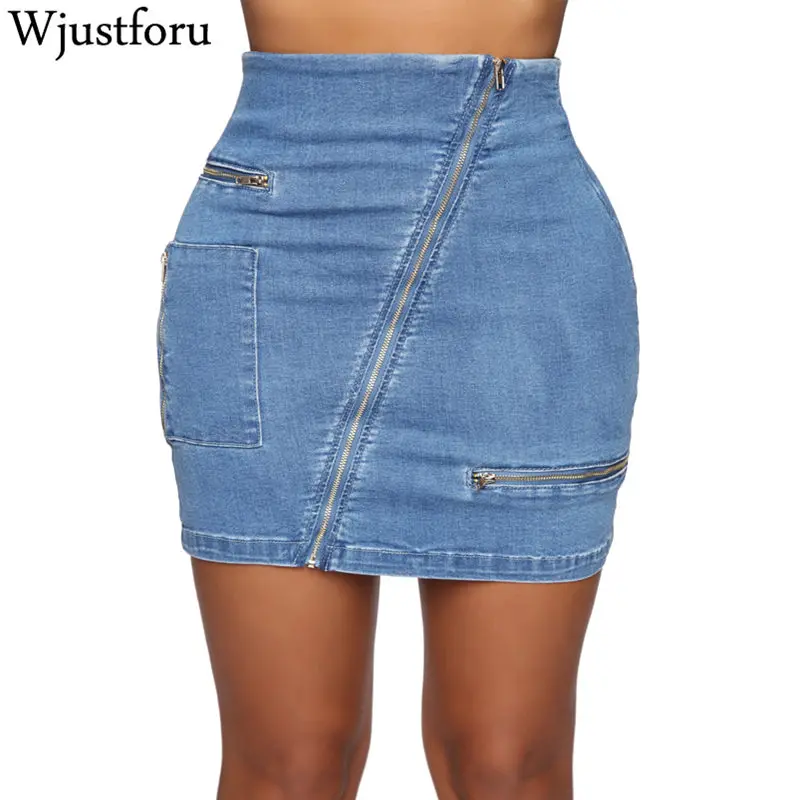 Wjustforu Sexy Zipper Denim Skirt Women Bodycon Fashion Packet Denim Mini Skirts Female Elegant Club Jeans Short Skirts Vestido
Wjustforu Sexy Zipper Denim Skirt Women Bodycon Fashion Packet Denim Mini Skirts Female Elegant Club Jeans Short Skirts Vestido