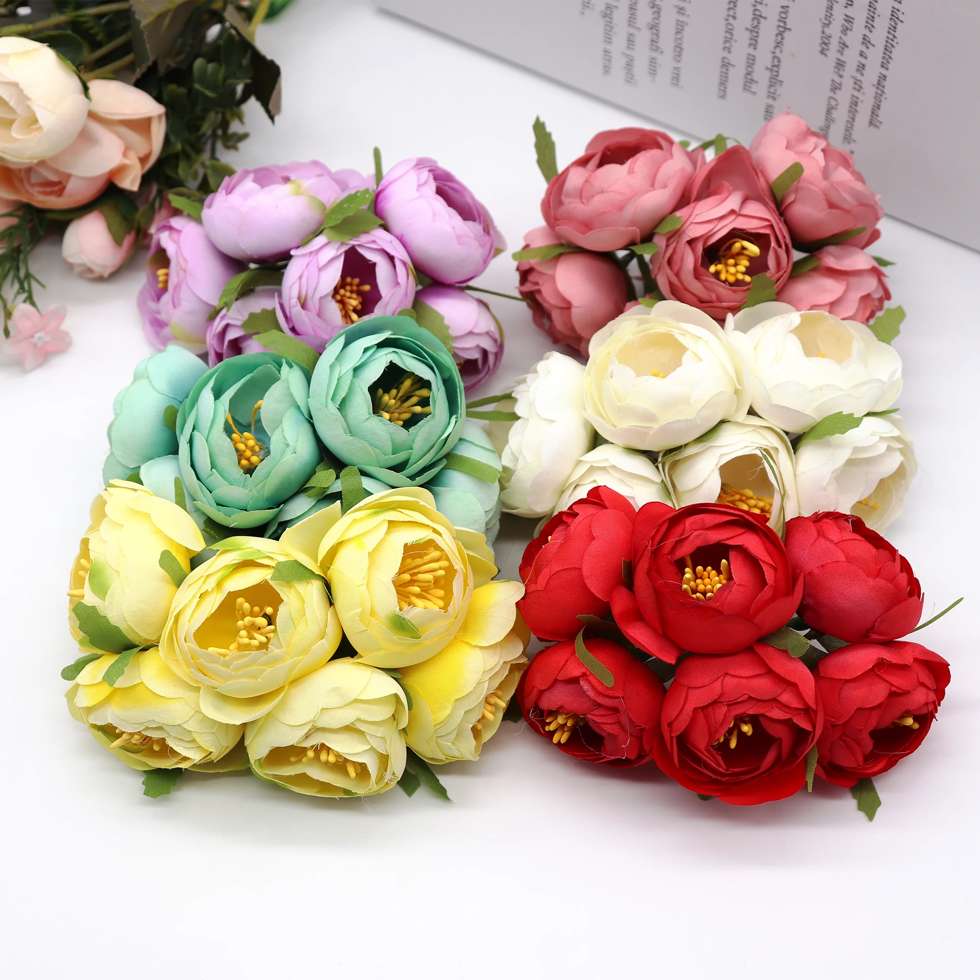 6Pcs Artificial Flowers Tea Rose Bud For Wedding Home Decoration Jewelry Accessories Fleurs Scrapbooking DIY Craft Supplies
6Pcs Artificial Flowers Tea Rose Bud For Wedding Home Decoration Jewelry Accessories Fleurs Scrapbooking DIY Craft Supplies