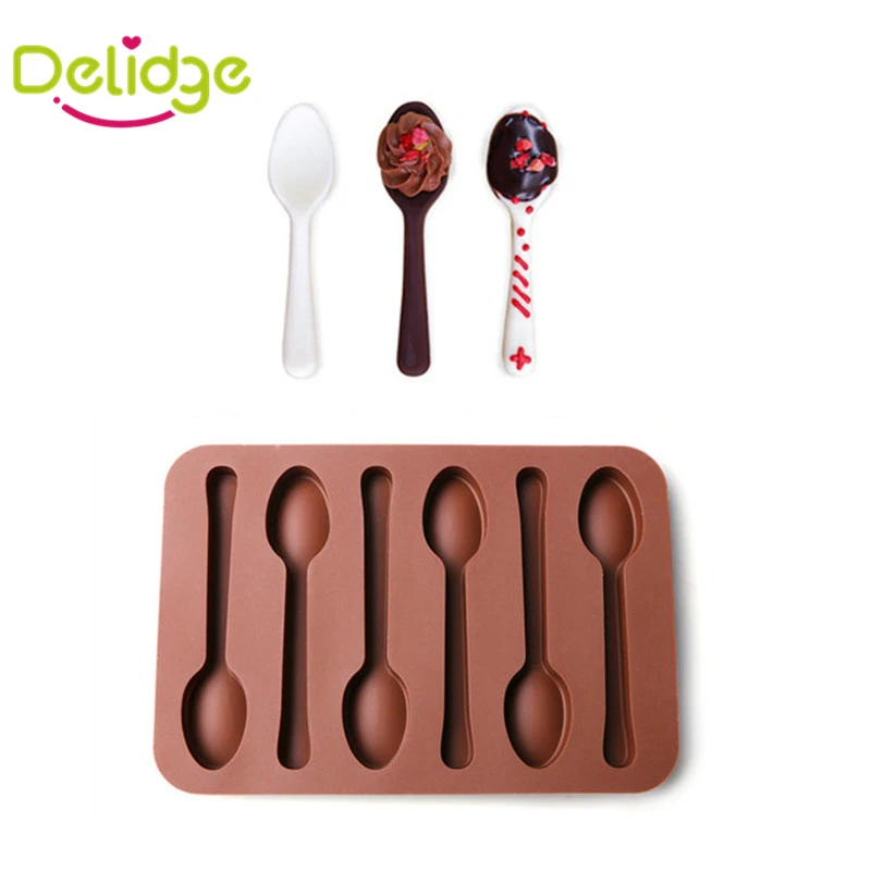 Delidge 1 pc 6 Holes Spoon Shape Chocolate Molds Silicone DIY Cake Decoration Molds Jelly Ice Baking Mould Spoon Cake Moulds
Delidge 1 pc 6 Holes Spoon Shape Chocolate Molds Silicone DIY Cake Decoration Molds Jelly Ice Baking Mould Spoon Cake Moulds