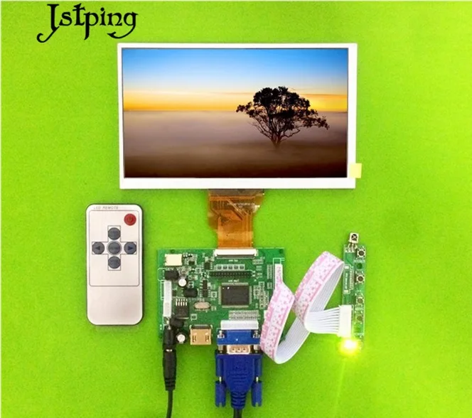 Jstping ЖК монитор для автомобиля 7 дюймов 800*480 TFT HDMI VGA 2AV портативный дисплей Raspberry Pi