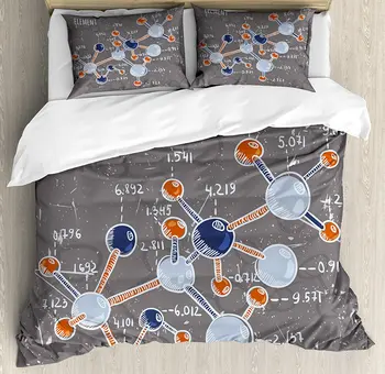 Grunge Duvet Cover Set Chemistry Laboratory with Display Formula Science Graphic Design Print Decorative 4 Piece Bedding Set
Grunge Duvet Cover Set Chemistry Laboratory with Display Formula Science Graphic Design Print Decorative 4 Piece Bedding Set
