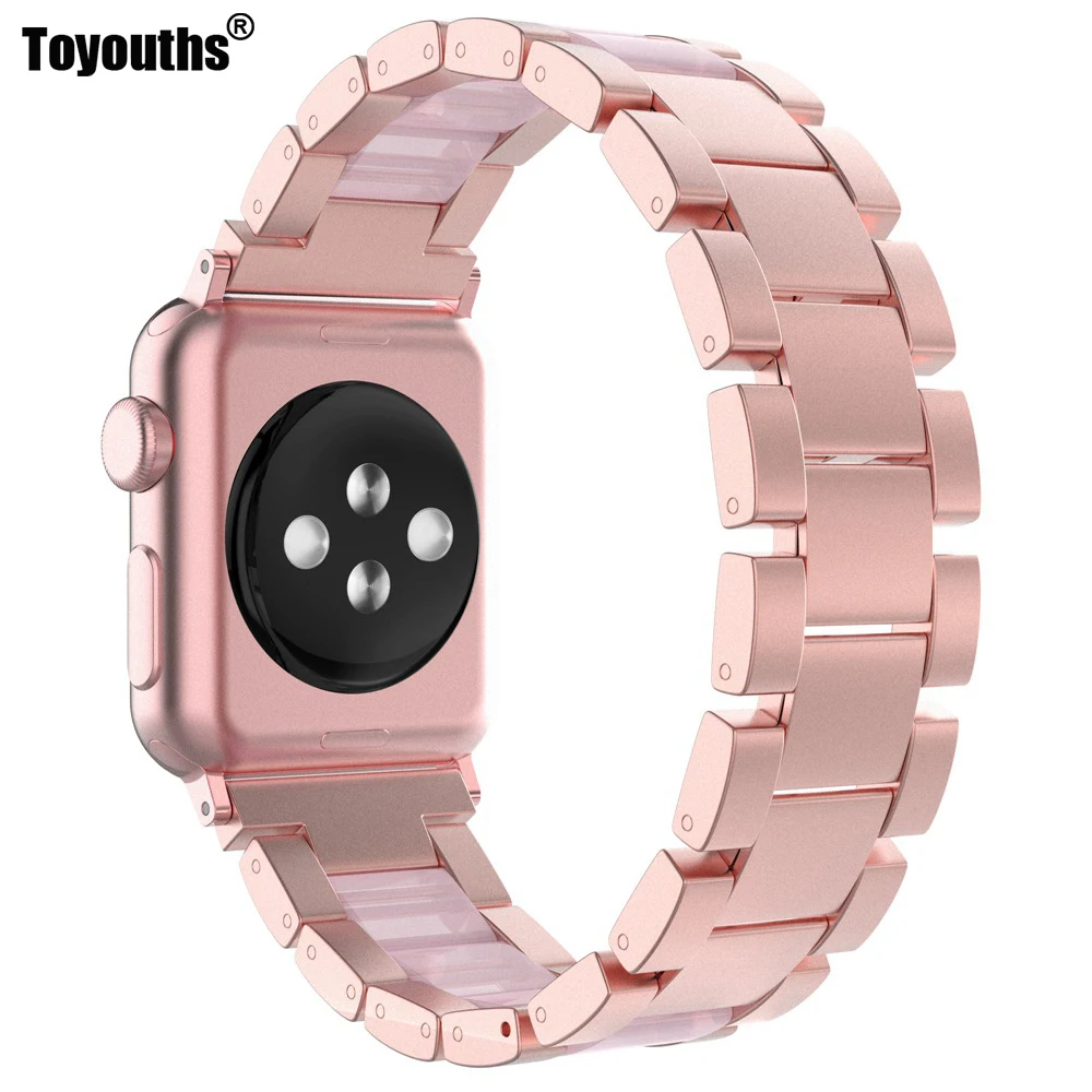 Toyouths Watch Band 38mm 42mm Premium Stainless Steel Resin Replacement Wristband for iWatch Band Series 4 3 2 1 For Apple Watch
Toyouths Watch Band 38mm 42mm Premium Stainless Steel Resin Replacement Wristband for iWatch Band Series 4 3 2 1 For Apple Watch