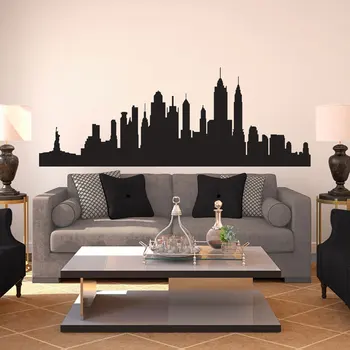 New York City Skyline Silhouette Pattern Wall Decal Custom Vinyl Home Decor For Living Room Bedroom Art Plane Wall Stickers CT07 
New York City Skyline Silhouette Pattern Wall Decal Custom Vinyl Home Decor For Living Room Bedroom Art Plane Wall Stickers CT07