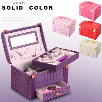 Luxury Trilaminar Make Up Case PU Kinitted Dressing Storage Box Cometic Case With Mirror Birthday Gift Box 1 Piece Free Shipping
Luxury Trilaminar Make Up Case PU Kinitted Dressing Storage Box Cometic Case With Mirror Birthday Gift Box 1 Piece Free Shipping