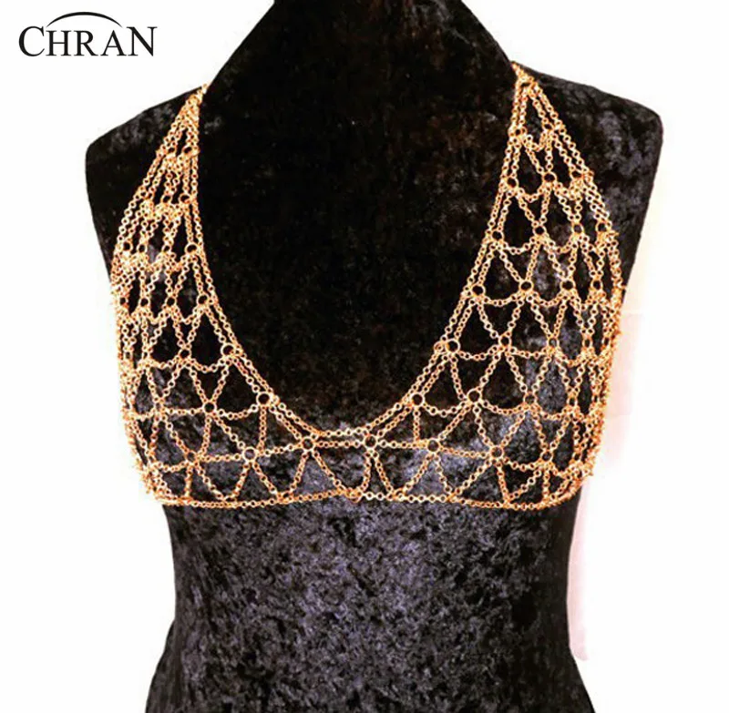 Chran Women Sexy Silver Gold Tone Mesh Beach Chain Bra Slave Harness Necklace Crystal Waist Bikini Wear Dress Jewelry DDBC1014
Chran Women Sexy Silver Gold Tone Mesh Beach Chain Bra Slave Harness Necklace Crystal Waist Bikini Wear Dress Jewelry DDBC1014