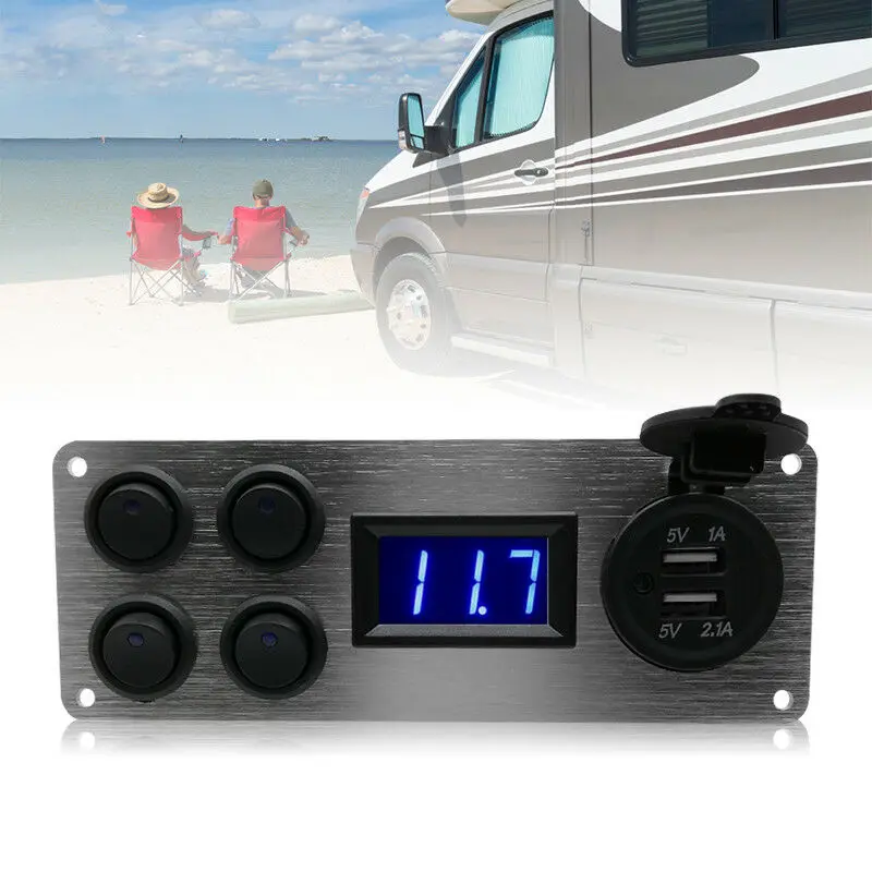 Switch Panel Dual USB Aluminum Alloy Car Boats Refit Universal Switch Panel ALI88
Switch Panel Dual USB Aluminum Alloy Car Boats Refit Universal Switch Panel ALI88