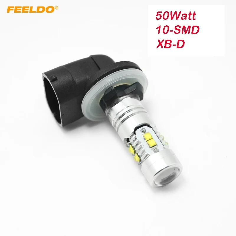 FEELDO 2PCs Car H27W/2 881/894/899 50W 10-SMD LED Fog Light Daytime Running Bulb With Projector Lens
FEELDO 2PCs Car H27W/2 881/894/899 50W 10-SMD LED Fog Light Daytime Running Bulb With Projector Lens