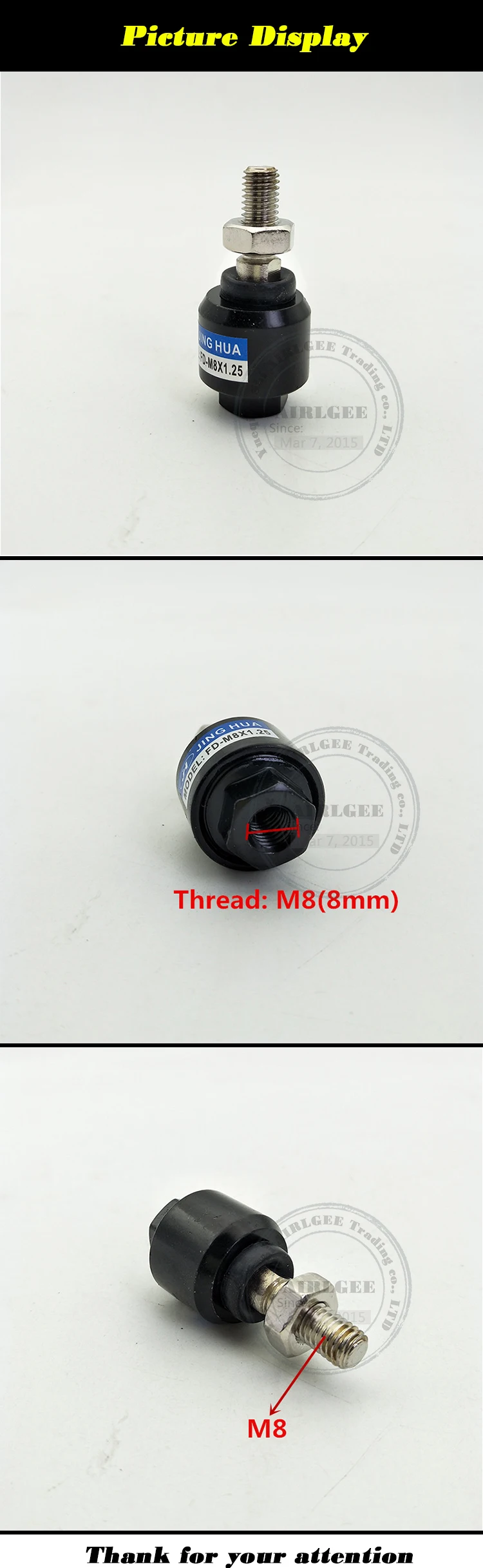 Description Picture 4 of itemPneumatic Cylinder FD-M8 x 1.25 Universal Floating Joint Adapter Rotating Fittings