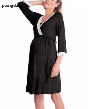 Poungdudu maternity pregnant women dress women's fashion lace stitching seven-point sleeve maternity dress
Poungdudu maternity pregnant women dress women's fashion lace stitching seven-point sleeve maternity dress