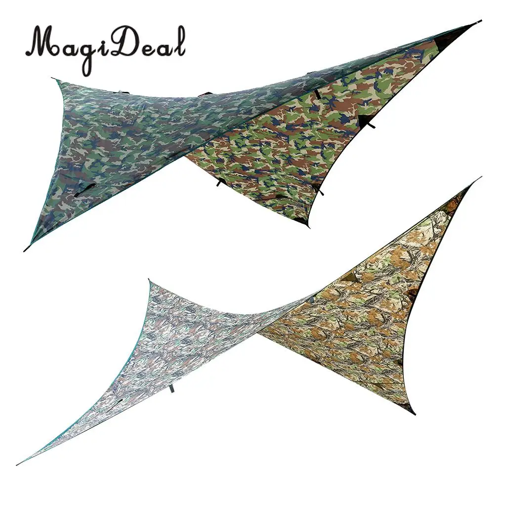 MagiDeal Waterproof Camping Awning Tarp Trail Tent Sun Shade Hammock Shelter for Outdoor Hiking Picnic Tent Sunshade Supplies