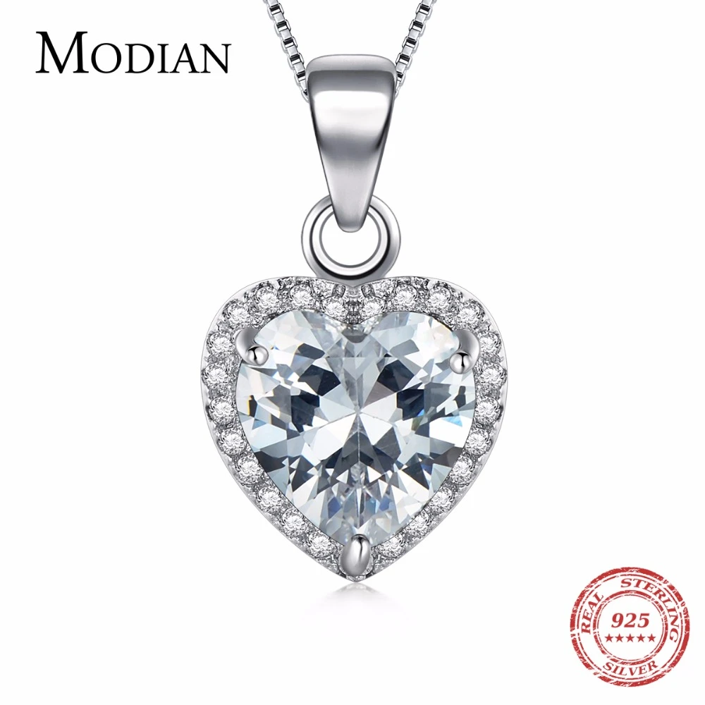 Modian 2018 New Design 925 Sterling Silver Heart pendant Fashion Heart Clear Zirconia Classic Wedding Chain Jewelry For Women
Modian 2018 New Design 925 Sterling Silver Heart pendant Fashion Heart Clear Zirconia Classic Wedding Chain Jewelry For Women