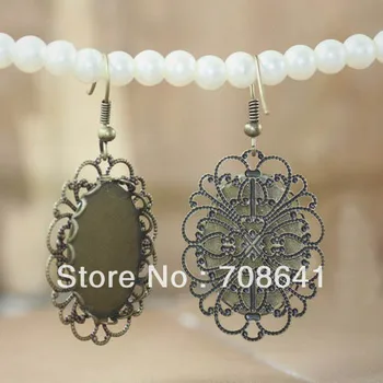 Blank Ear Wire Clip Hook Earrings Settings w/ 18x25mm Double Oval Bezel Cabochons Bases Filigree Floewr DIY Findings Multi-color
Blank Ear Wire Clip Hook Earrings Settings w/ 18x25mm Double Oval Bezel Cabochons Bases Filigree Floewr DIY Findings Multi-color