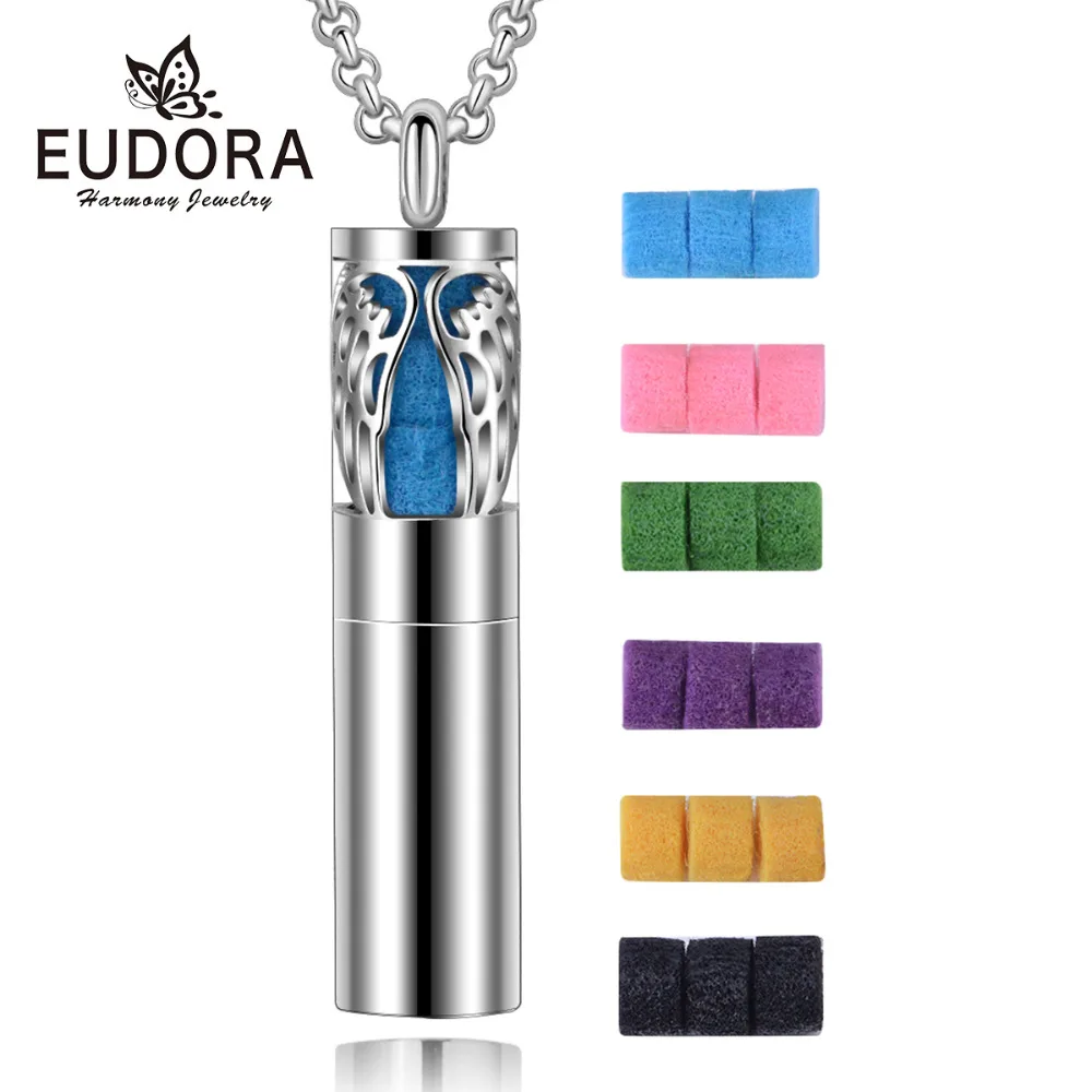 EUDORA Stainless Steel Perfume Bottle Pendant Wing Patter Necklace Diffuser Locket Lover Necklace fit 6 Pcs Pads for Women Z135
EUDORA Stainless Steel Perfume Bottle Pendant Wing Patter Necklace Diffuser Locket Lover Necklace fit 6 Pcs Pads for Women Z135