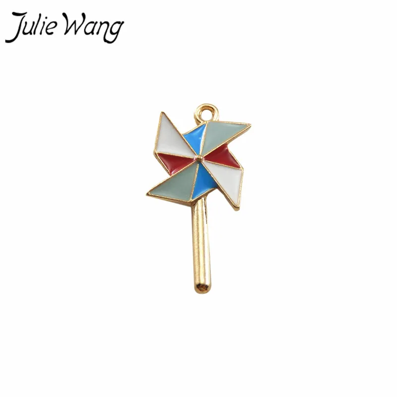 Julie Wang 4PCS Gold Color Based Zinc Alloy Colorful Enamel Windmill Shape Pendant Charms Twinket Jewelry Handmade Accessories
Julie Wang 4PCS Gold Color Based Zinc Alloy Colorful Enamel Windmill Shape Pendant Charms Twinket Jewelry Handmade Accessories