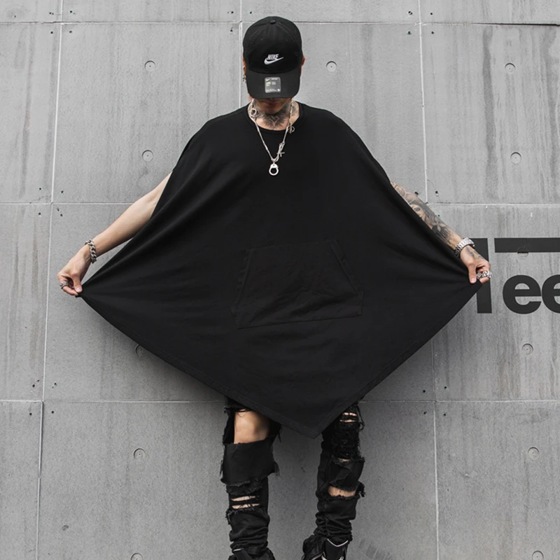 MIXCUBIC 2019 spring Korean style Nightclub costumes cloak T-shirts men Long section casual loose sleeveless T-shirts for men
MIXCUBIC 2019 spring Korean style Nightclub costumes cloak T-shirts men Long section casual loose sleeveless T-shirts for men