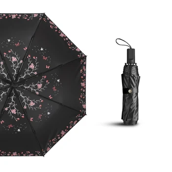 Three folding Umbrella Rain Women black coating anti-uv Flower print Umbrella Rain Tools Sun Parasol Paraguas guarda-chuva
Three folding Umbrella Rain Women black coating anti-uv Flower print Umbrella Rain Tools Sun Parasol Paraguas guarda-chuva