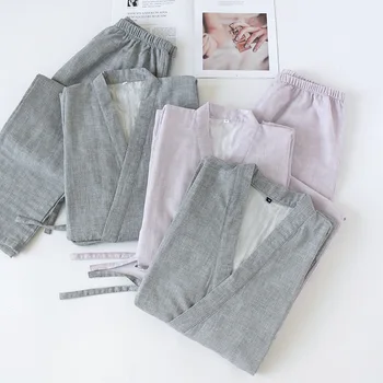 Solid Color Japanese 100% Cotton Couples Home Kimono Set Men and Women V-Neck Pajamas Spring Thin Pyjamas Loungewear Sleepwear
Solid Color Japanese 100% Cotton Couples Home Kimono Set Men and Women V-Neck Pajamas Spring Thin Pyjamas Loungewear Sleepwear