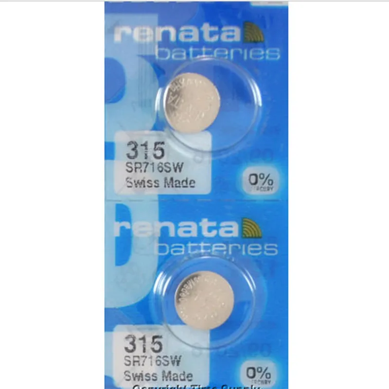 2Pcs/Lot RETAIL Brand New Renata LONG LASTING 315 SR716SW SR716 1.55V Watch Battery Button Coin Cell Swiss Made 100% Original
2Pcs/Lot RETAIL Brand New Renata LONG LASTING 315 SR716SW SR716 1.55V Watch Battery Button Coin Cell Swiss Made 100% Original