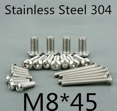 20pcs/lot ISO7380 M8*45 Stainless Steel A2 Half Round Hexagon Socket Button Head Cap Screws
20pcs/lot ISO7380 M8*45 Stainless Steel A2 Half Round Hexagon Socket Button Head Cap Screws
