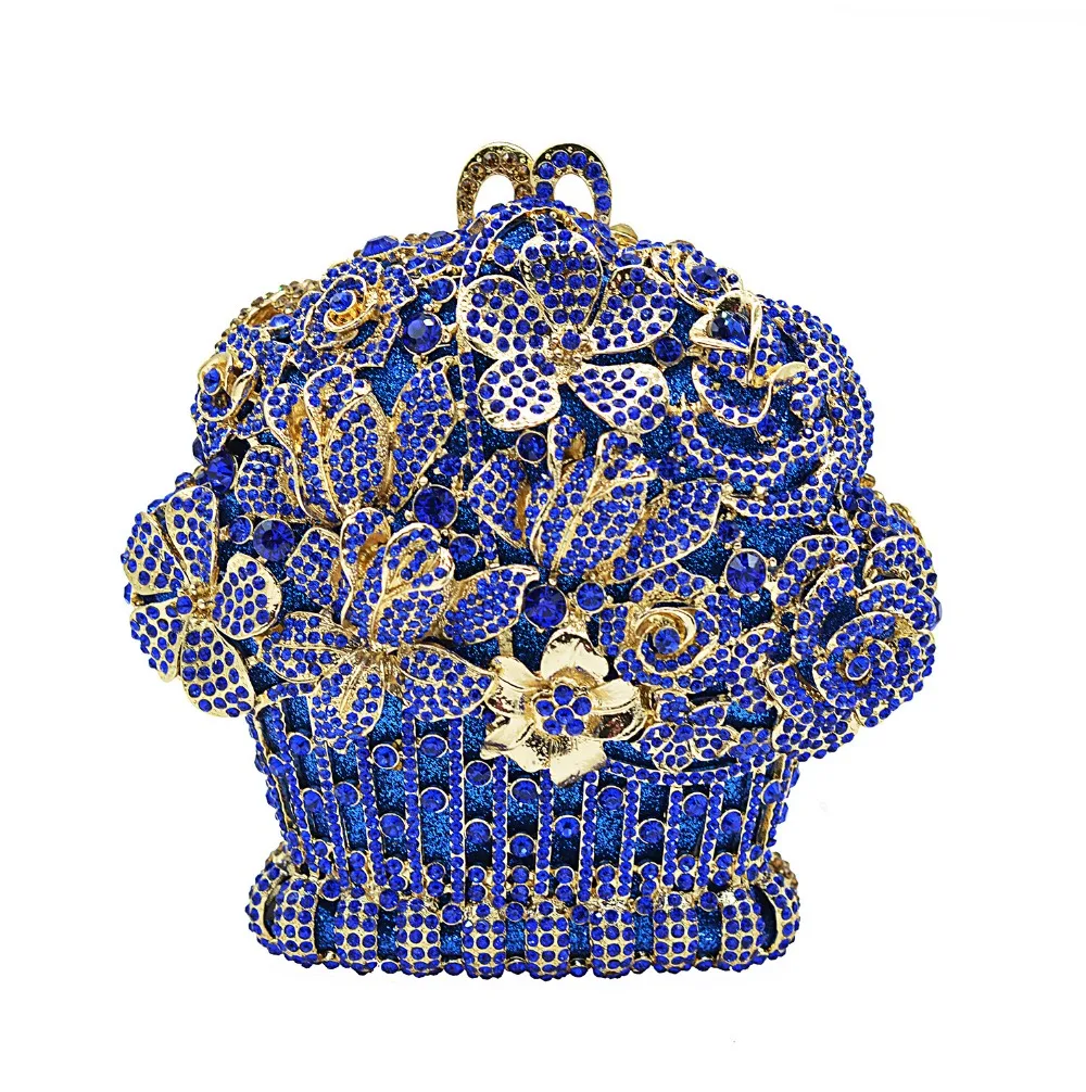 women Flower basket red Rhinestone Crystal Wedding Purse Party Women Evening Bags blue gold Diamond Clutches Mini Minaudiere
women Flower basket red Rhinestone Crystal Wedding Purse Party Women Evening Bags blue gold Diamond Clutches Mini Minaudiere
