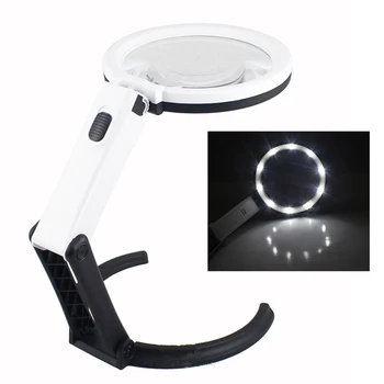 Handheld Foldable Loupe Lens 2X 5X Magnifier Magnifying Glass Table Desk-type Lamp With 10 LED Light EU Plug
Handheld Foldable Loupe Lens 2X 5X Magnifier Magnifying Glass Table Desk-type Lamp With 10 LED Light EU Plug