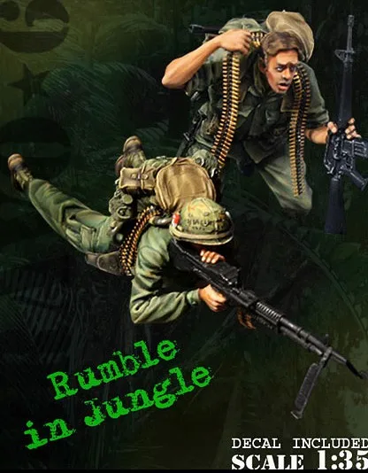 

1:35 scale Vietnam War US Army Battlefield Rumble in jungle 2 People miniatures Resin Model Kit Free Shipping