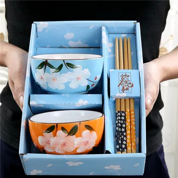 Japanese-style Creative Hand-painted Ceramic Household Bowl Gift Bowl And Chopsticks Kit Cute Couple Tableware Rice Bowl
Japanese-style Creative Hand-painted Ceramic Household Bowl Gift Bowl And Chopsticks Kit Cute Couple Tableware Rice Bowl