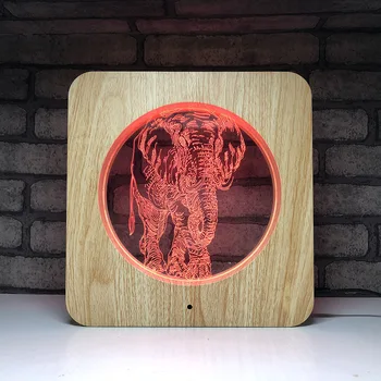 New exotic wood grain creative 3d visual light 7 color acrylic night light bedside lamp led elephant
New exotic wood grain creative 3d visual light 7 color acrylic night light bedside lamp led elephant