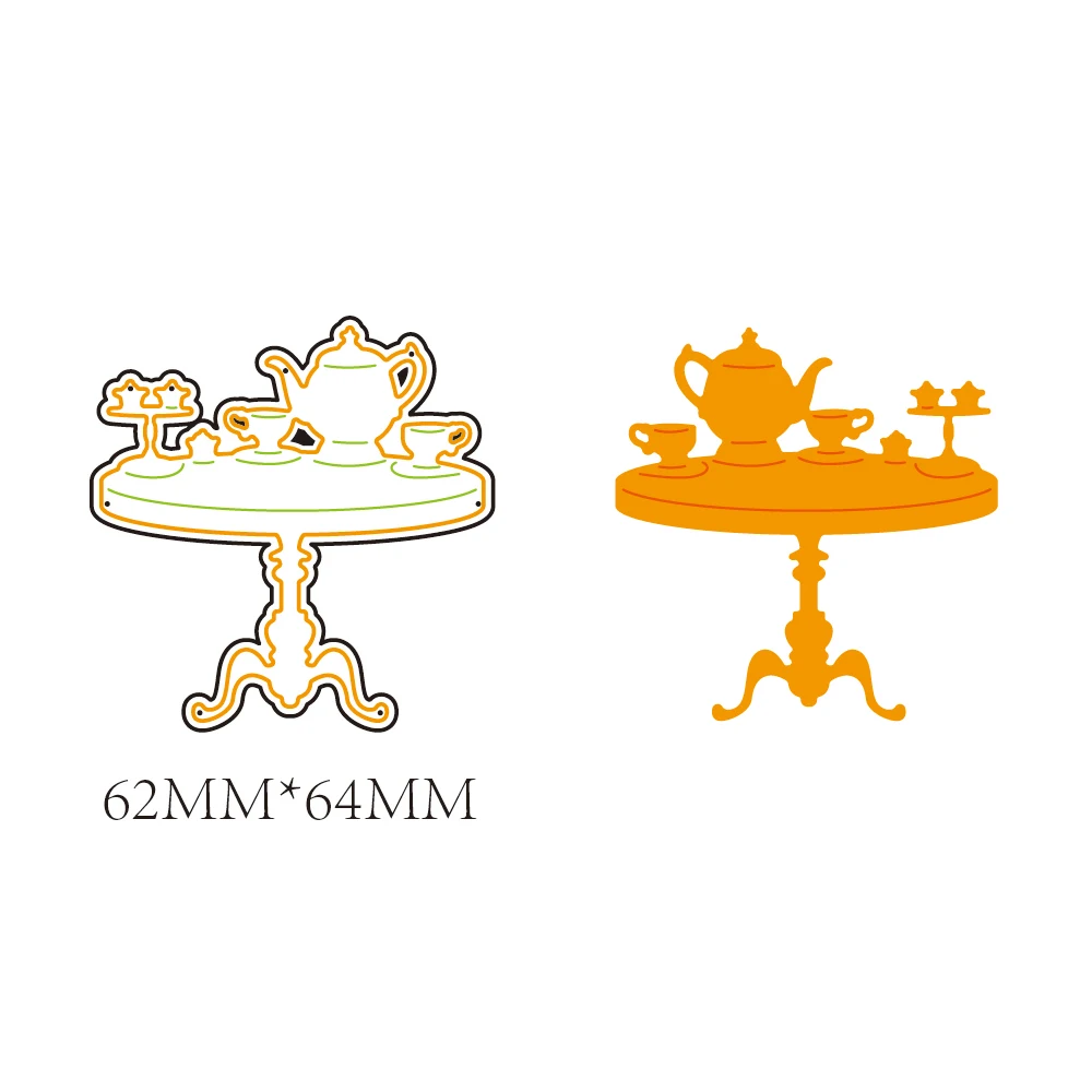 6.4x6.4CM Tea Table and Tea Set Making Scrapbook Greeting Card Hollow Metal Cutting Dies Stencil Frame Embossing Template DIY
6.4x6.4CM Tea Table and Tea Set Making Scrapbook Greeting Card Hollow Metal Cutting Dies Stencil Frame Embossing Template DIY