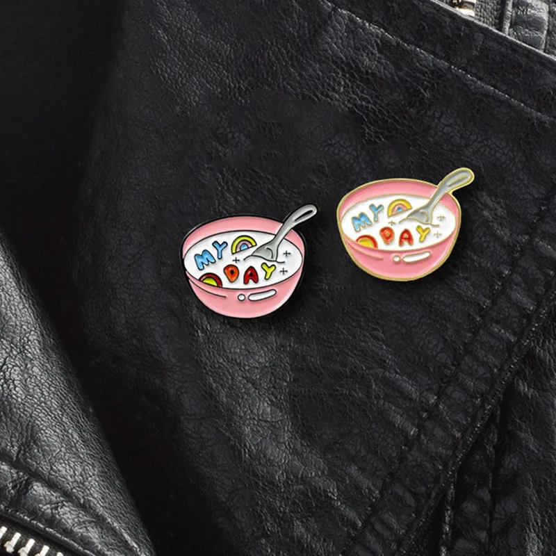 Cartoon Pink MY DAY Enamel Pins Milk Cereal Bowl Brooches Pins Badge Brooch Lapel Pin Shirt Bag Jewelry Gifts For Kids Friends
Cartoon Pink MY DAY Enamel Pins Milk Cereal Bowl Brooches Pins Badge Brooch Lapel Pin Shirt Bag Jewelry Gifts For Kids Friends