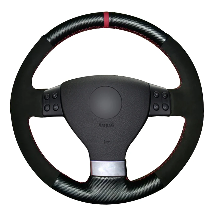 Carbon Fiber Leather Black Suede Car Steering Wheel Cover for Volkswagen Golf 5 Mk5 VW Passat B6 Jetta 5 Mk5 Tiguan 2007-2011
Carbon Fiber Leather Black Suede Car Steering Wheel Cover for Volkswagen Golf 5 Mk5 VW Passat B6 Jetta 5 Mk5 Tiguan 2007-2011