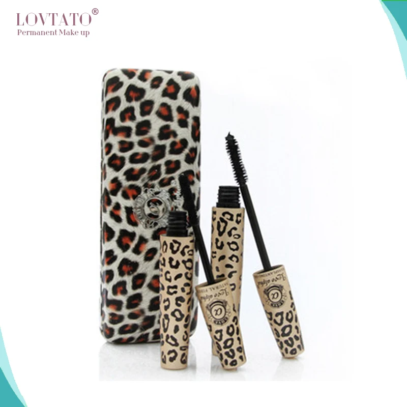 

2sets=4Pcs Waterproof LOVE ALPHA Transplanting Gel & Natural Fiber Mascara with Panther Leopard Case free shipping