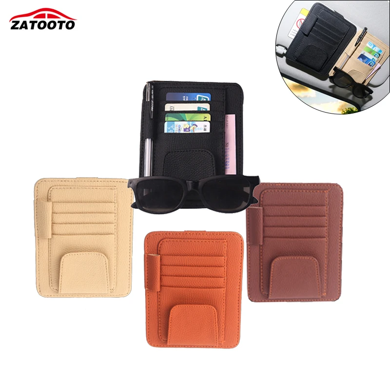 Leather Auto Sunshade Visor Storage Bag Car Sunvisor Card Glasses Bill Pen Holder Stowing Tidying Car Organizer Black Beige
Leather Auto Sunshade Visor Storage Bag Car Sunvisor Card Glasses Bill Pen Holder Stowing Tidying Car Organizer Black Beige