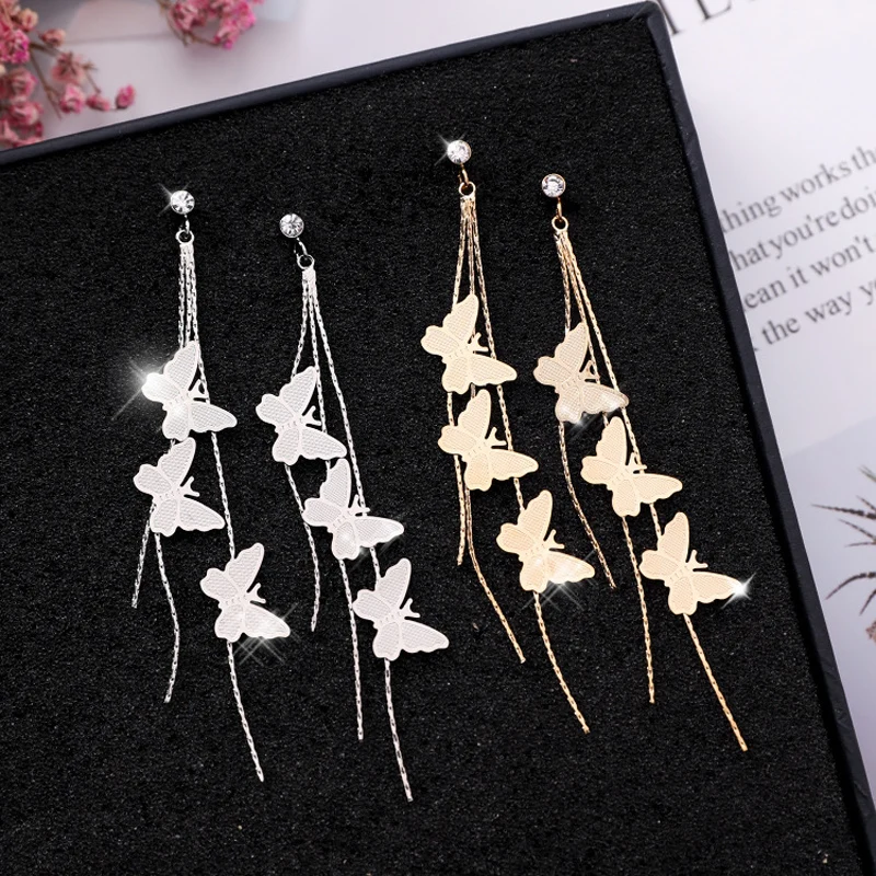 New Fashion Long Butterfly Tassel Earrings Sexy Wild Sweet Dangle Earrings For Women Female Gold Silver Jewelry oorbellen
New Fashion Long Butterfly Tassel Earrings Sexy Wild Sweet Dangle Earrings For Women Female Gold Silver Jewelry oorbellen