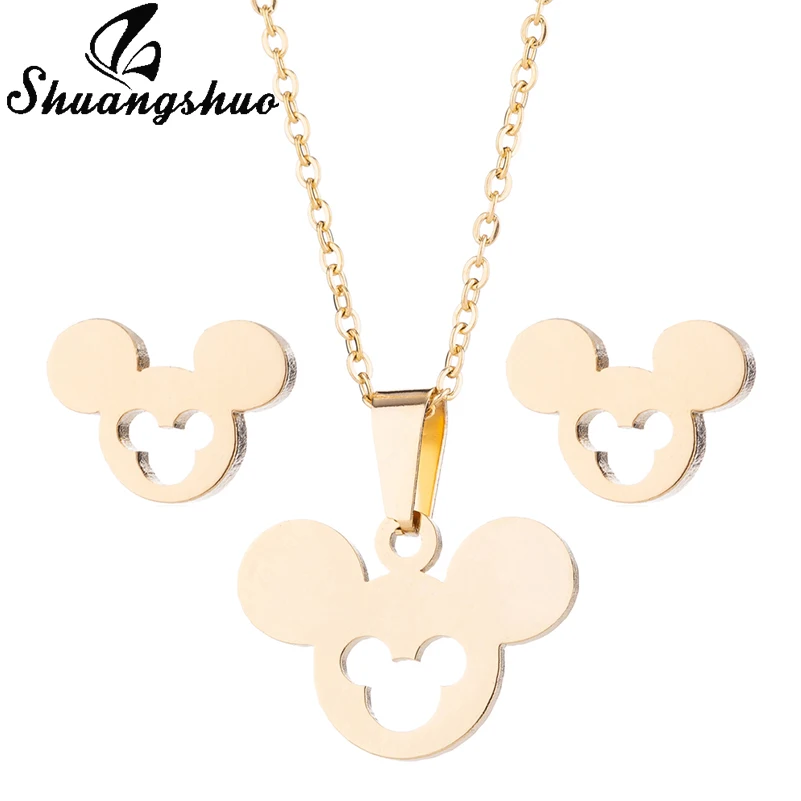 Shuangshuo Fashion Mickey Minnie Necklace & Pendant for Women Kids Animal Mouse Gold Earrings Jewelry Sets Christmas Gifts
Shuangshuo Fashion Mickey Minnie Necklace & Pendant for Women Kids Animal Mouse Gold Earrings Jewelry Sets Christmas Gifts