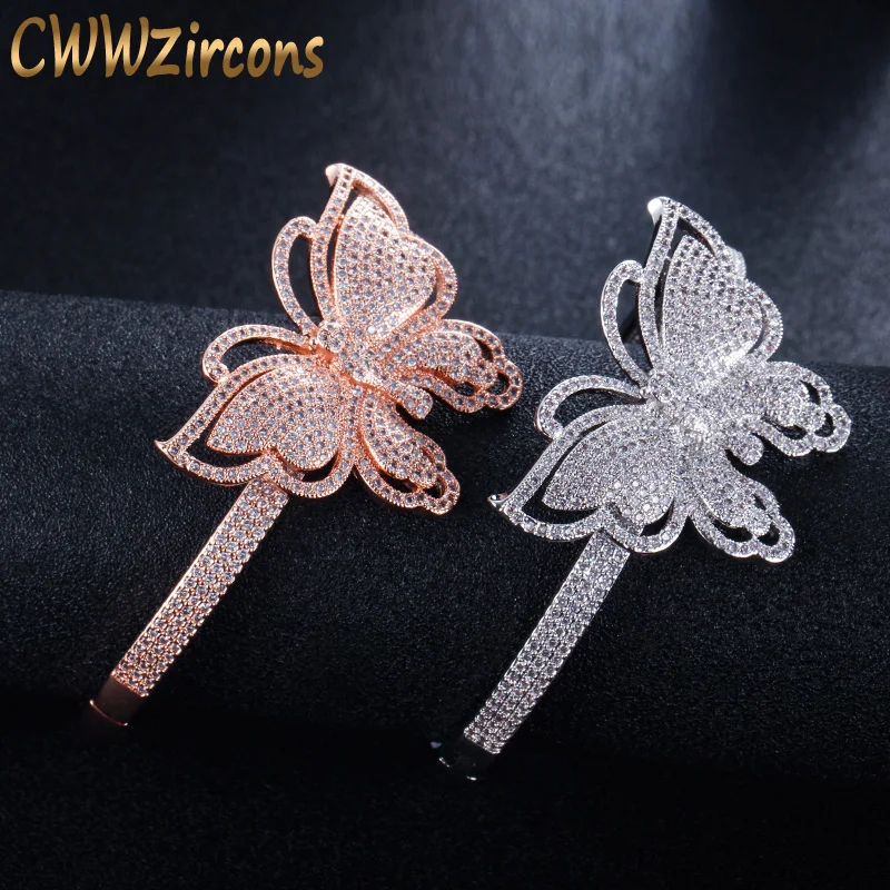CWWZircons Micro Pave CZ Stone Butterfly Shape Big Rose Gold Color Open Bangle Luxury Brand Women Jewelry Accessories BG009
CWWZircons Micro Pave CZ Stone Butterfly Shape Big Rose Gold Color Open Bangle Luxury Brand Women Jewelry Accessories BG009