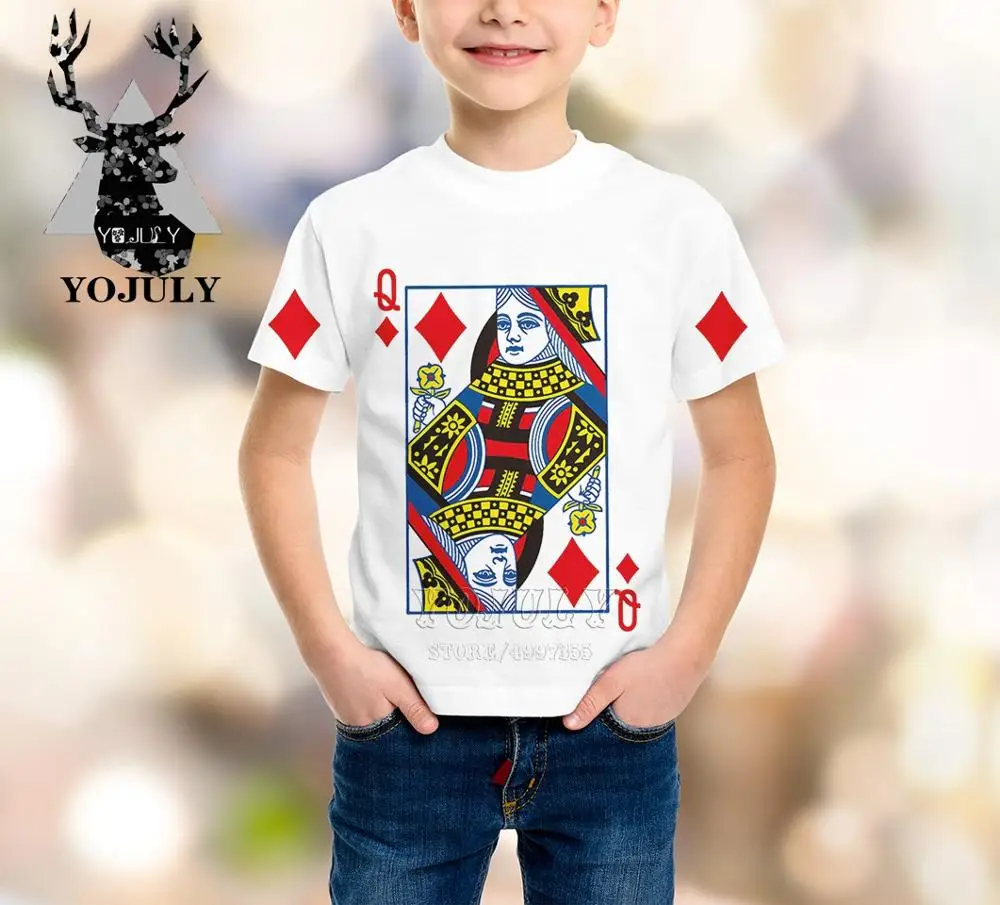 Новая детская одежда YOJULY с 3D принтом игральных карт для маленьких мальчиков и