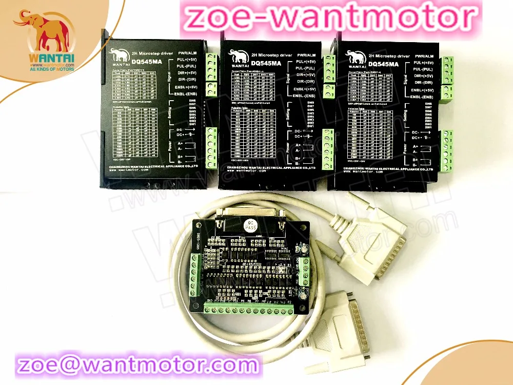 Nice cnc kit!3pcs Wantai Stepper Motor Driver DQ545MA 50V 4.5A 128Microsteps +1PC breakout board for Nema 17 23 stepper motor
Nice cnc kit!3pcs Wantai Stepper Motor Driver DQ545MA 50V 4.5A 128Microsteps +1PC breakout board for Nema 17 23 stepper motor