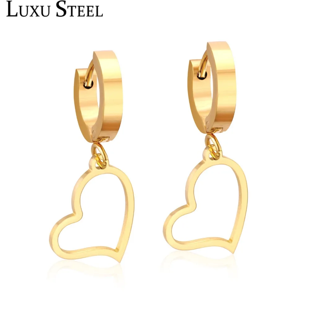 LUXUSTEEL Hoop Earrings For Women Heart Shape Pendants Gold/Silver Color Stainless Steel Stainless Steel Geometry Earring Party
LUXUSTEEL Hoop Earrings For Women Heart Shape Pendants Gold/Silver Color Stainless Steel Stainless Steel Geometry Earring Party