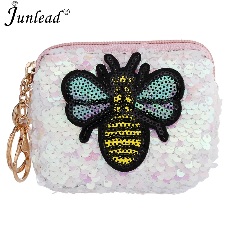 Junlead Charm Sparkly Sequins Bee Coin Purse Fashion Square KeyChains Cute Card Coin Purse For Women MIni Bag Gift Jewelry 2018
Junlead Charm Sparkly Sequins Bee Coin Purse Fashion Square KeyChains Cute Card Coin Purse For Women MIni Bag Gift Jewelry 2018