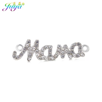 Needlework Jewelry Components Cz Rhinestones Silver Color Mama Charms Connector For Women Kids Handmade Bracelet DIY Making
Needlework Jewelry Components Cz Rhinestones Silver Color Mama Charms Connector For Women Kids Handmade Bracelet DIY Making