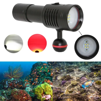 Photography Diving Flashlight Waterproof Dive Video Light 2000LM 4x XP-G2 White + 2x XPE Red LED Dive Torch Underwater Lamp
Photography Diving Flashlight Waterproof Dive Video Light 2000LM 4x XP-G2 White + 2x XPE Red LED Dive Torch Underwater Lamp