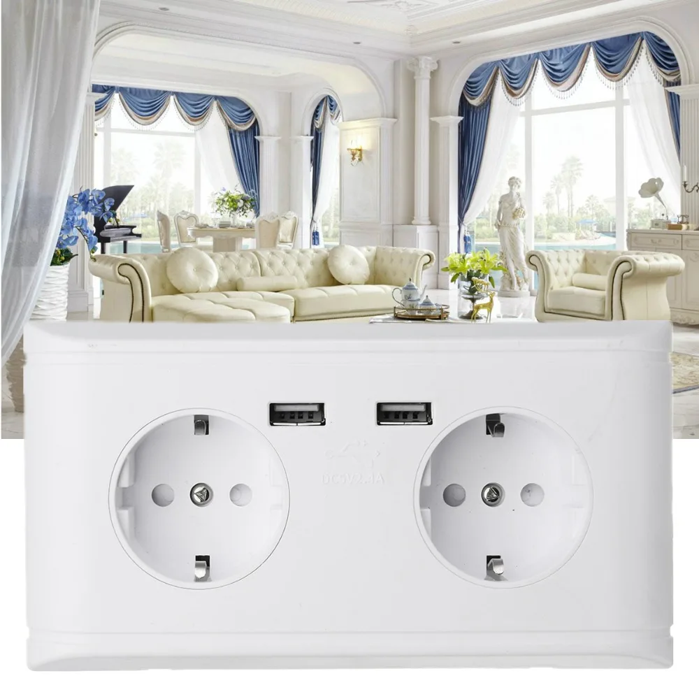 Multifunction SWILET 5V 2.4A Best Dual 2 USB Ports Power Outlet Panel EU Standard Plug Wall Socket For Charger Adapter
Multifunction SWILET 5V 2.4A Best Dual 2 USB Ports Power Outlet Panel EU Standard Plug Wall Socket For Charger Adapter